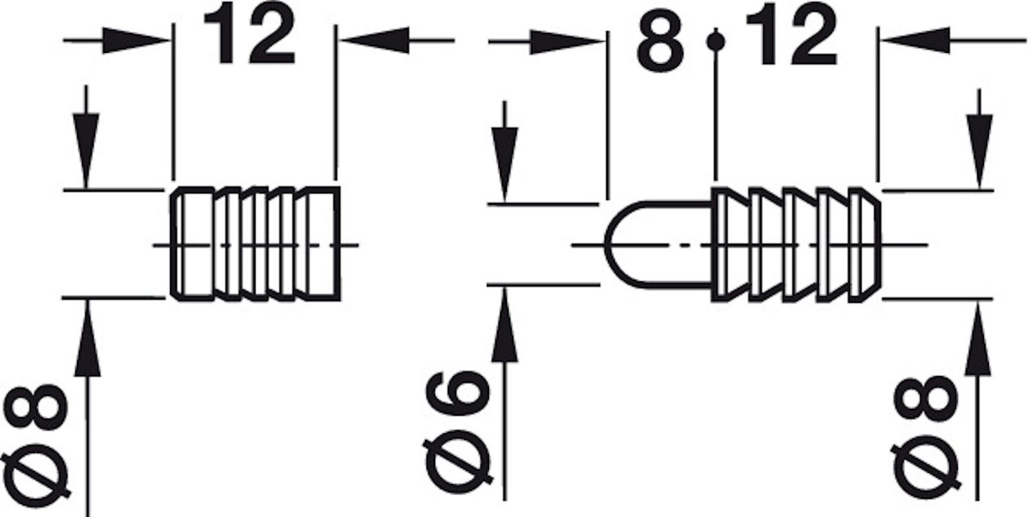 4 x Chrome Alignment Dowels